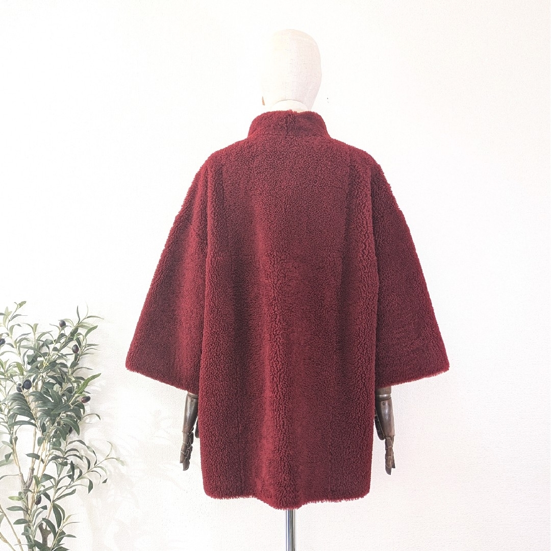 美品 AKRIS アクリス リアルファー レザーコート リバーシブルコート