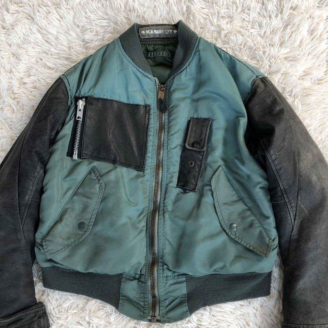KASMOUT 再構築 レザー切替MA-1フライトジャケット リメイクの通販 by