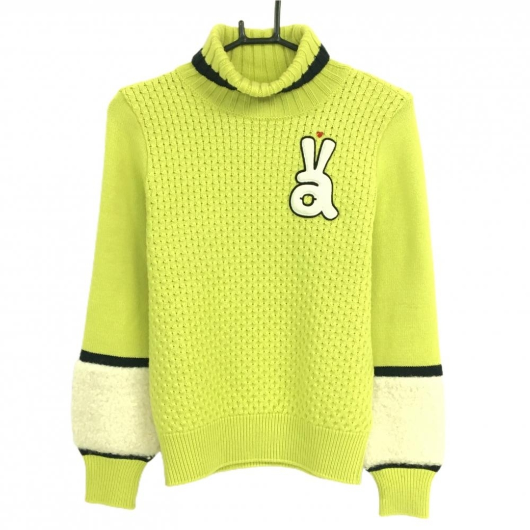 archivio - アルチビオ タートルネックセーター グリーンイエロー 身頃