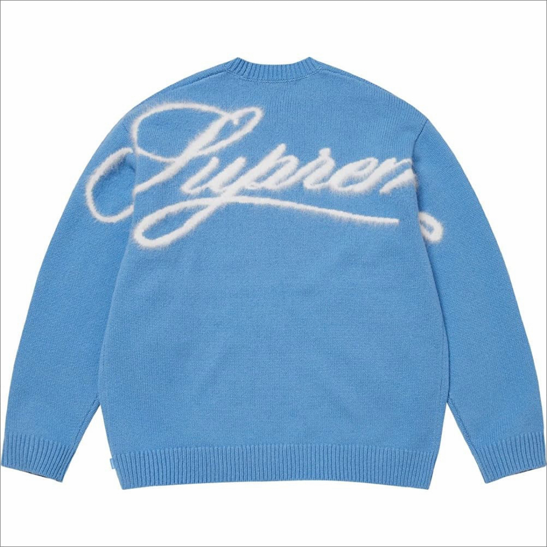Supreme - Supreme Angora Script Sweaterスクリプトセーター青Mの通販