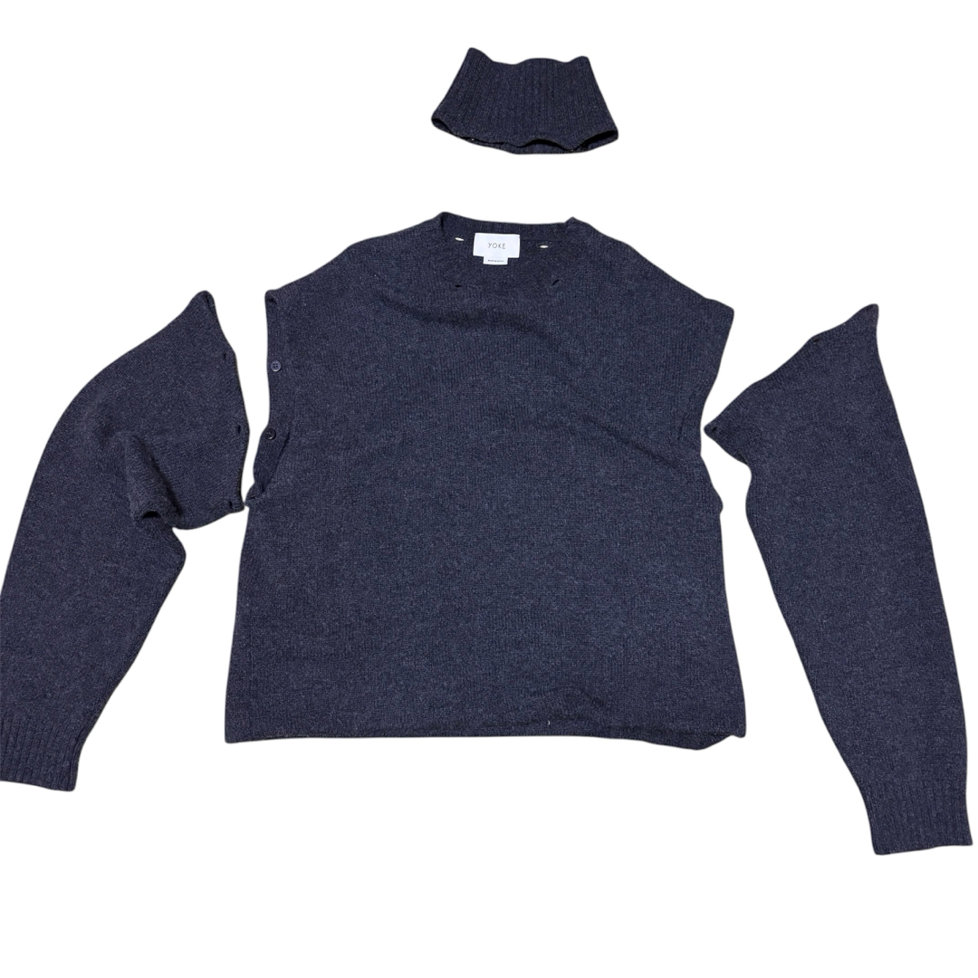 YOKE DETACHABLE FOLD UP SHARE KNIT カシミヤ混