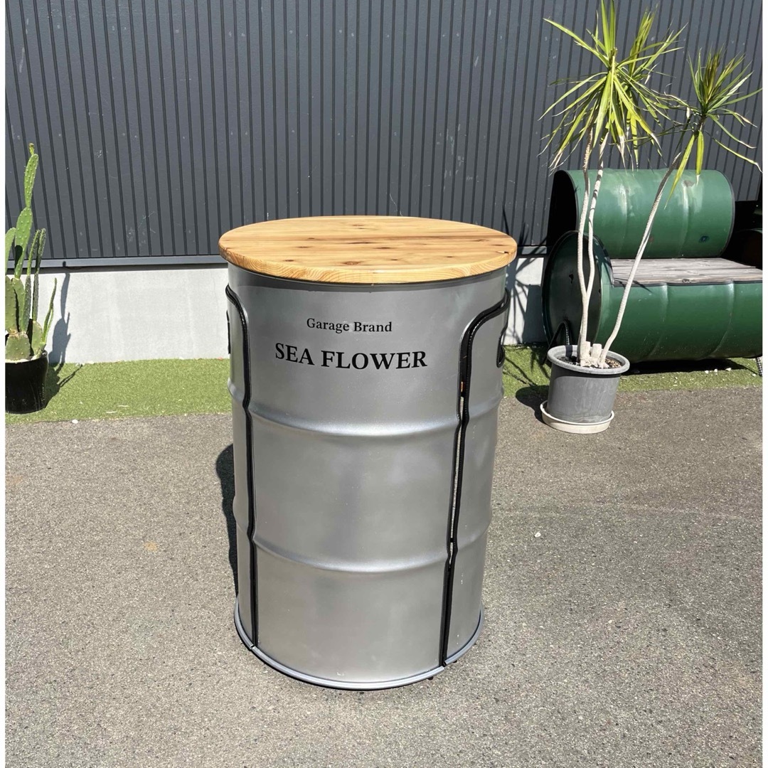 ドラム缶リメイクテーブルセット 無垢材仕様の通販 by SEA FLOWER's
