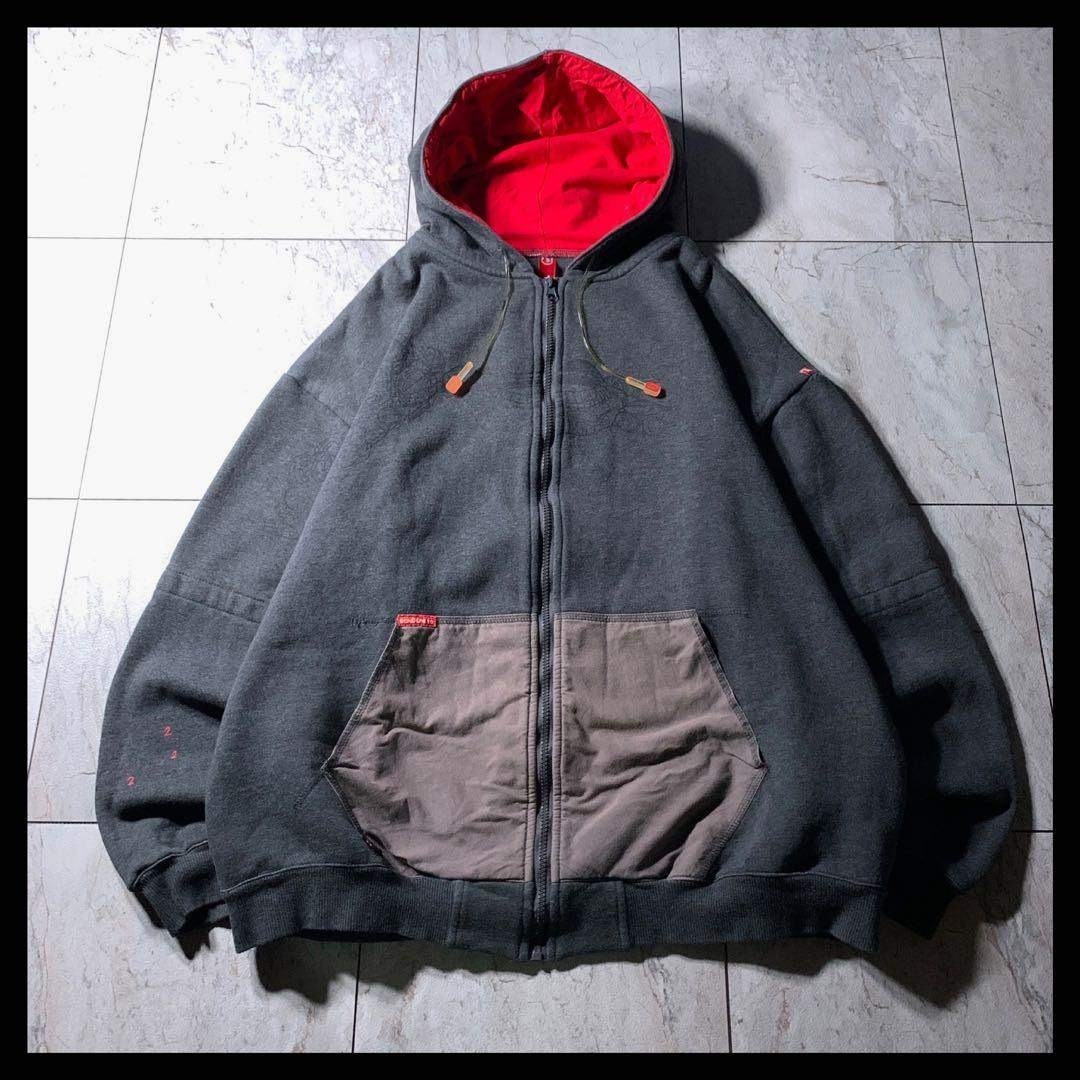90s 00s ECKO UNLTD 肉厚 ギミック ジップパーカー Y2K