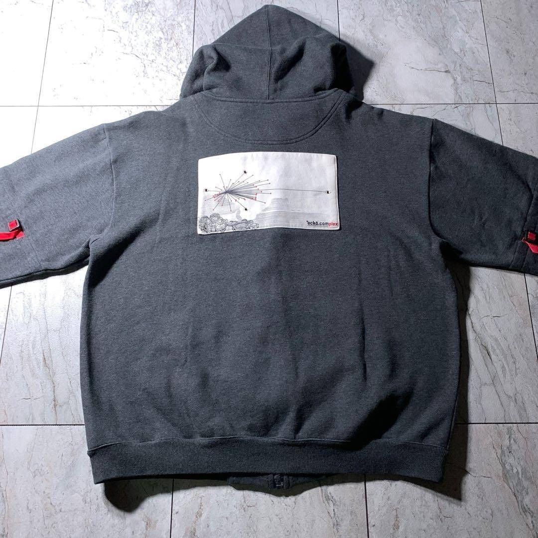 90s 00s ECKO UNLTD 肉厚 ギミック ジップパーカー Y2K
