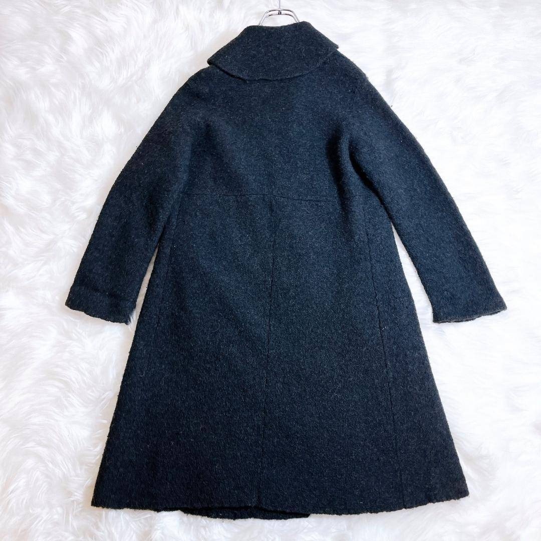 45R フロート縮絨のドレス カシュクールドレス ウール 黒 ブラック