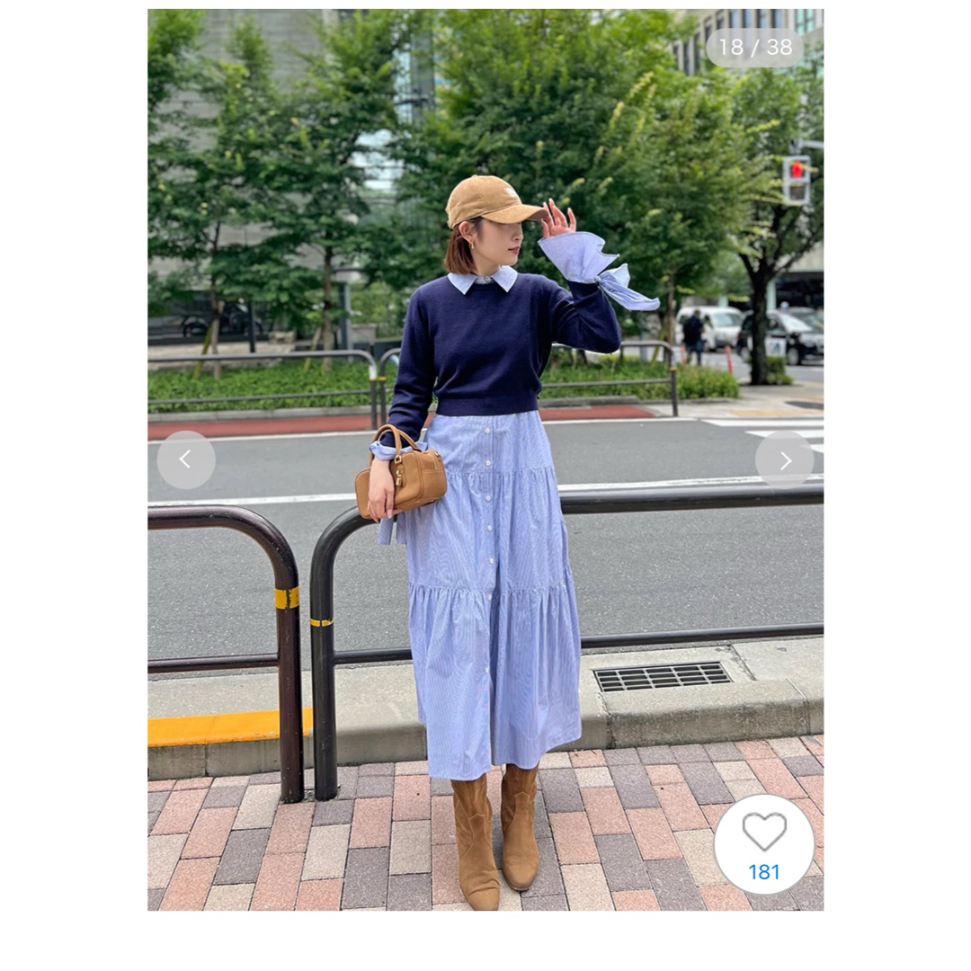 SNIDEL - スナイデル 新品 ニットセットブローチ付きロングシャツ