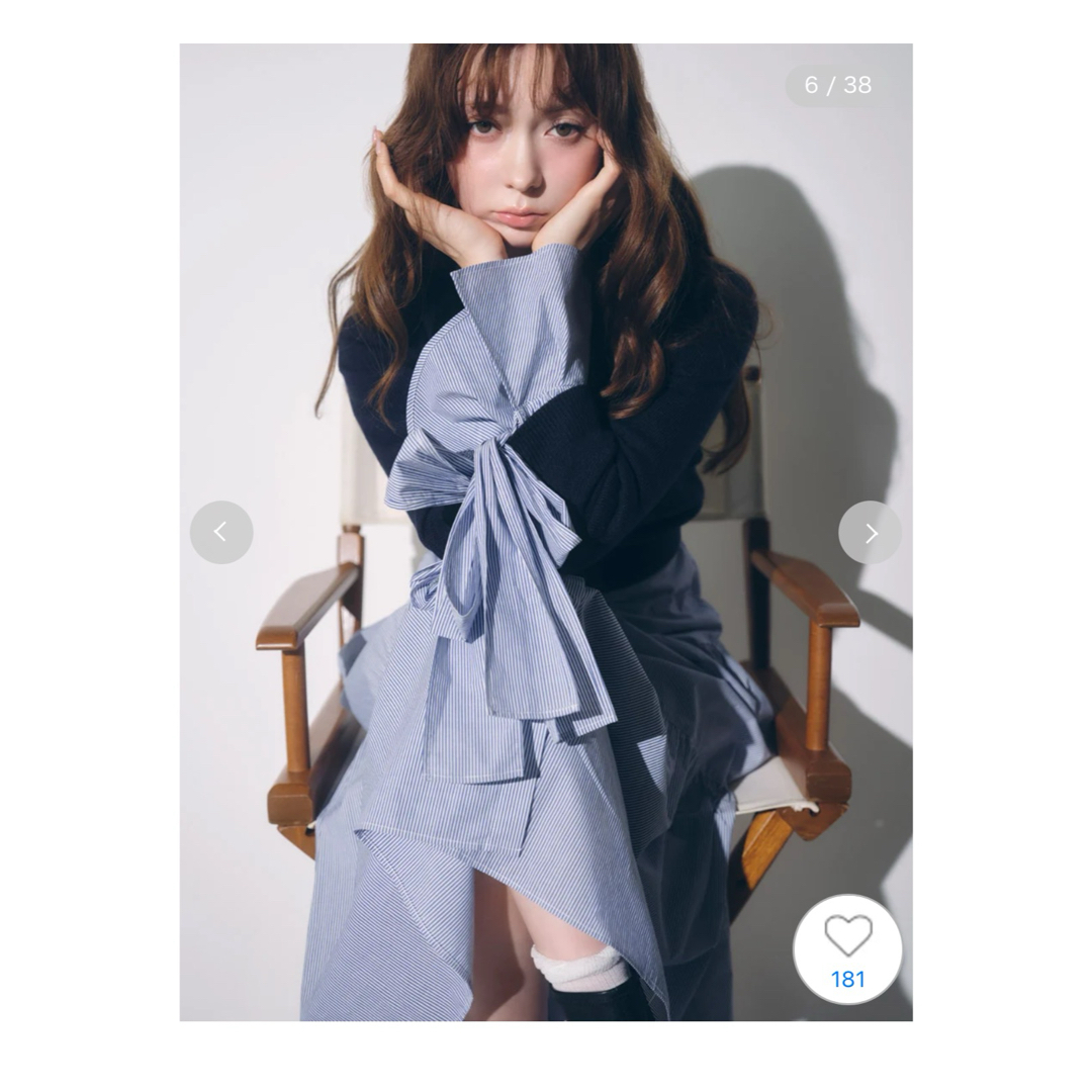 SNIDEL - スナイデル 新品 ニットセットブローチ付きロングシャツ