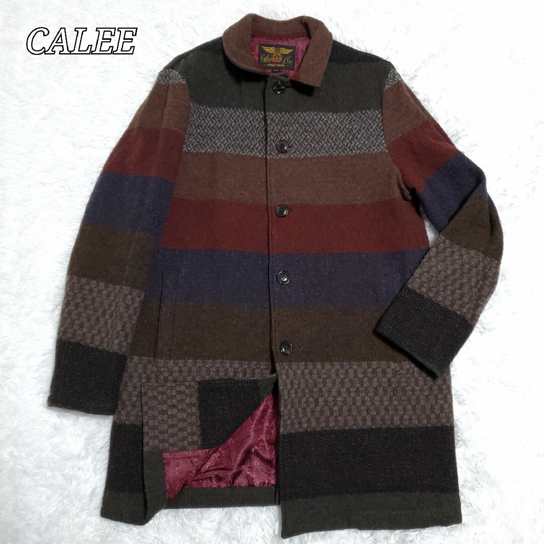 美品✨CALEE キャリー ドビーボーダー ロングコート ペイズリー L 美品