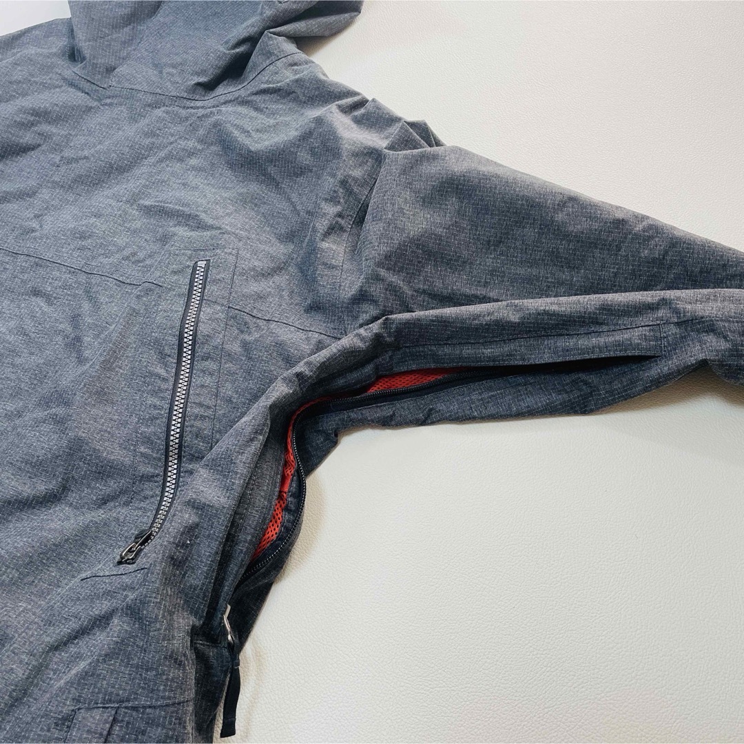 6658【美品】バートン ジャケット メンズ スノボウェア ストライプ グレー