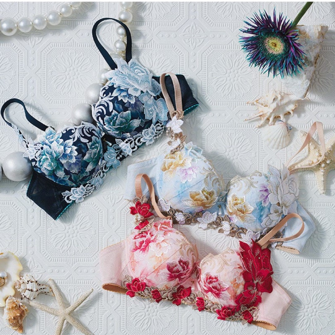 Wacoal - サルート26グループPアップブラソングセット(ブルーグリーン