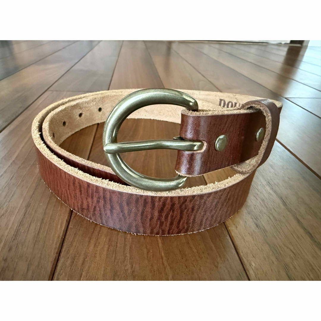 RRL ヴィンテージ加工 プレーンベルト ダークブラウン 34インチの通販