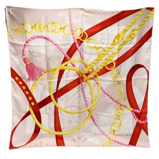 CELINE - セリーヌ シルク スカーフ ピンク 中古 Aランク CELINE