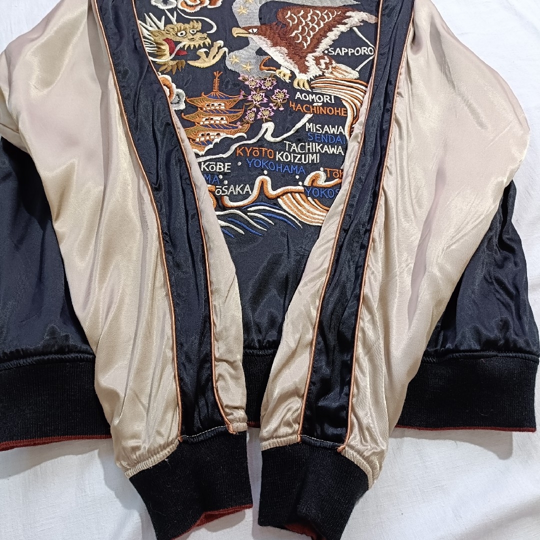 HOUSTON - ヒューストンスカジャン リバーシブル パンダ 富士山 龍 鷹