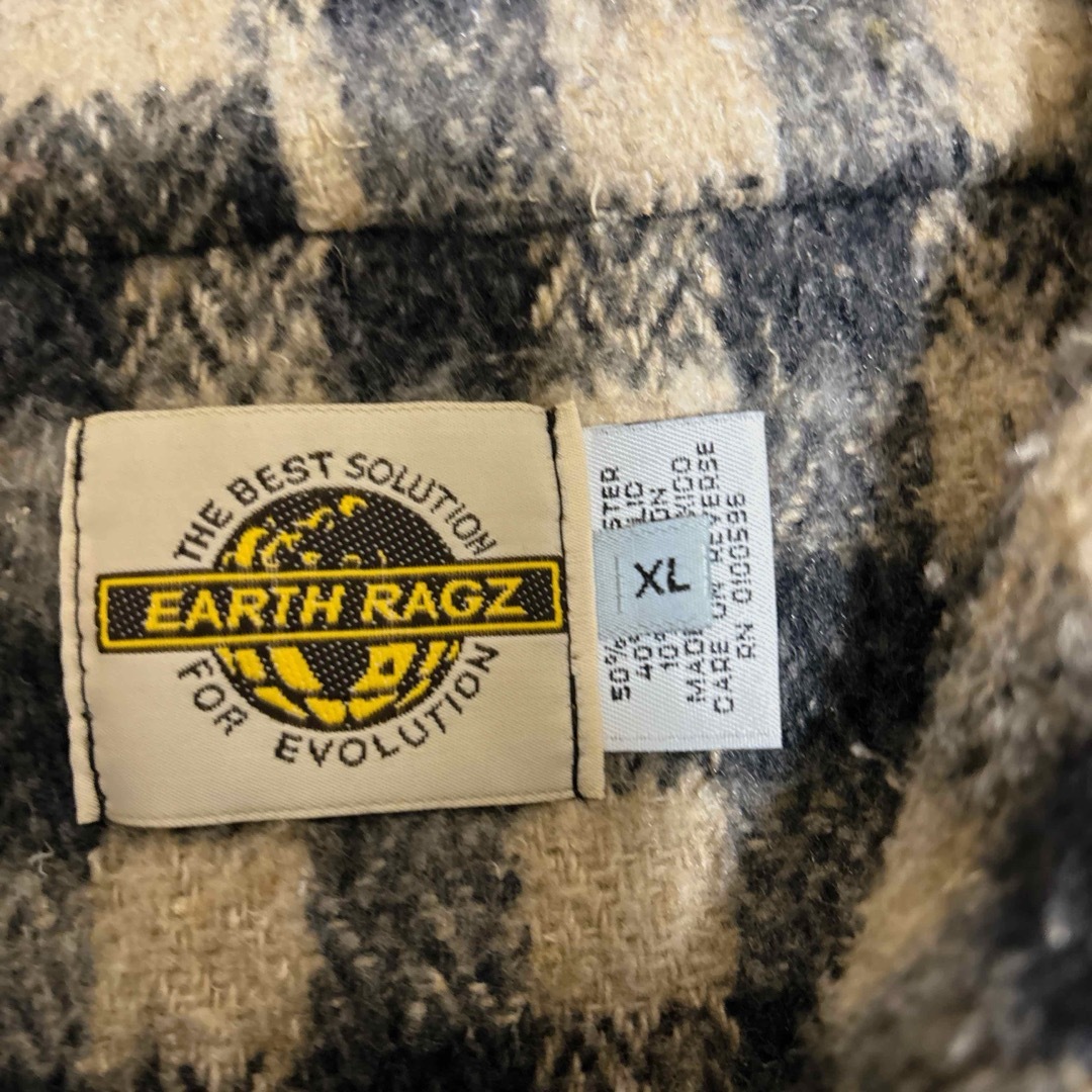 EARTH RAGZ チェック ジャケット ハーフジップ XL アメカジ