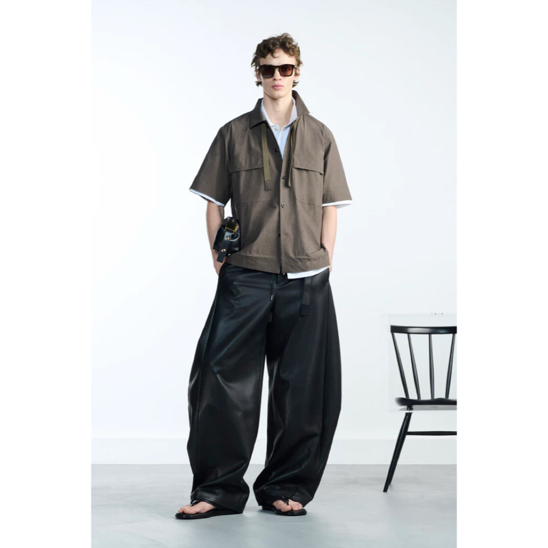 sacai - sacai 26ss Faux Leather Pants レザーパンツ ワイドの通販 by