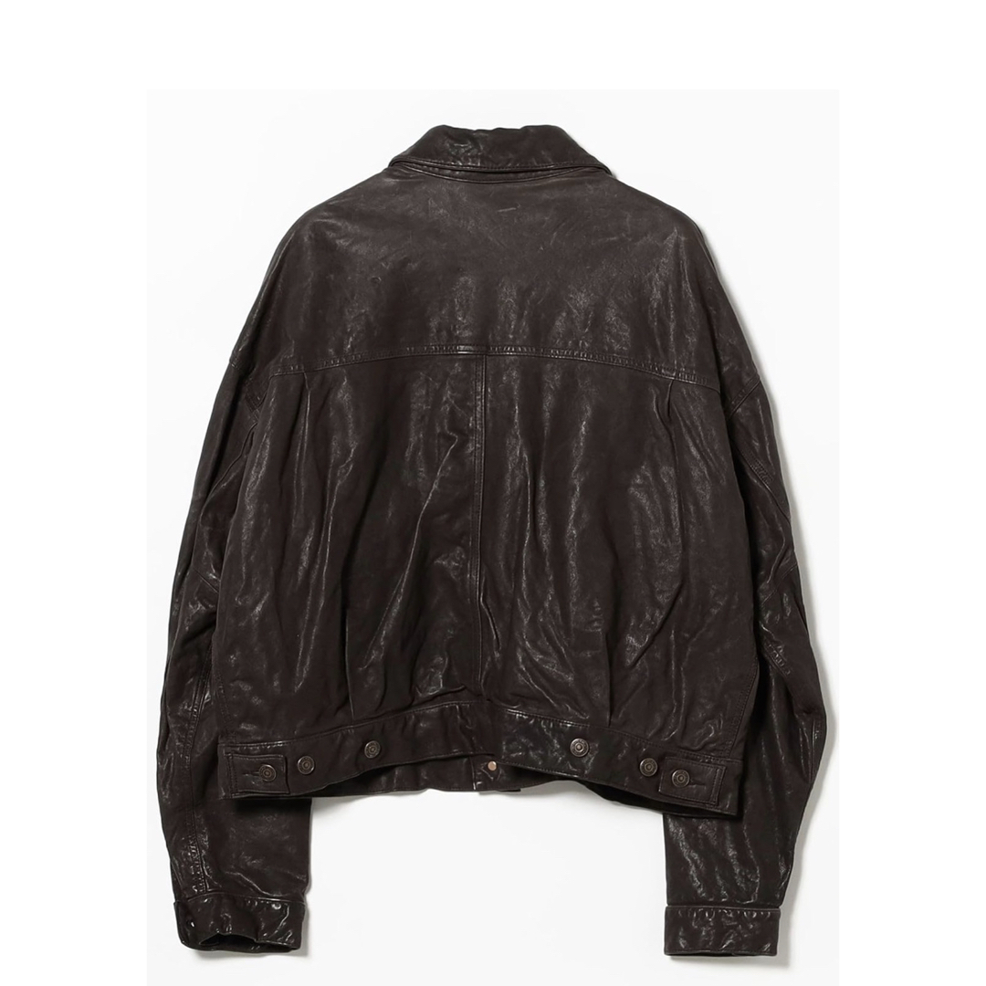 BEAMS - BEAMS ワイドショートフィット シープレザー ジャケットの通販