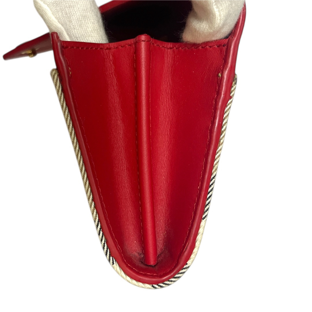 BURBERRY - 【極美品】BURBERRY 長財布 ノバチェック レッド