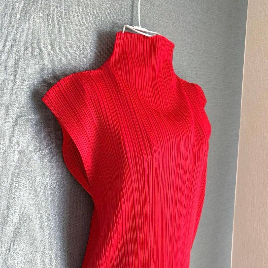 未使用級✨プリーツプリーズ 華やかハイネック 半袖チュニック