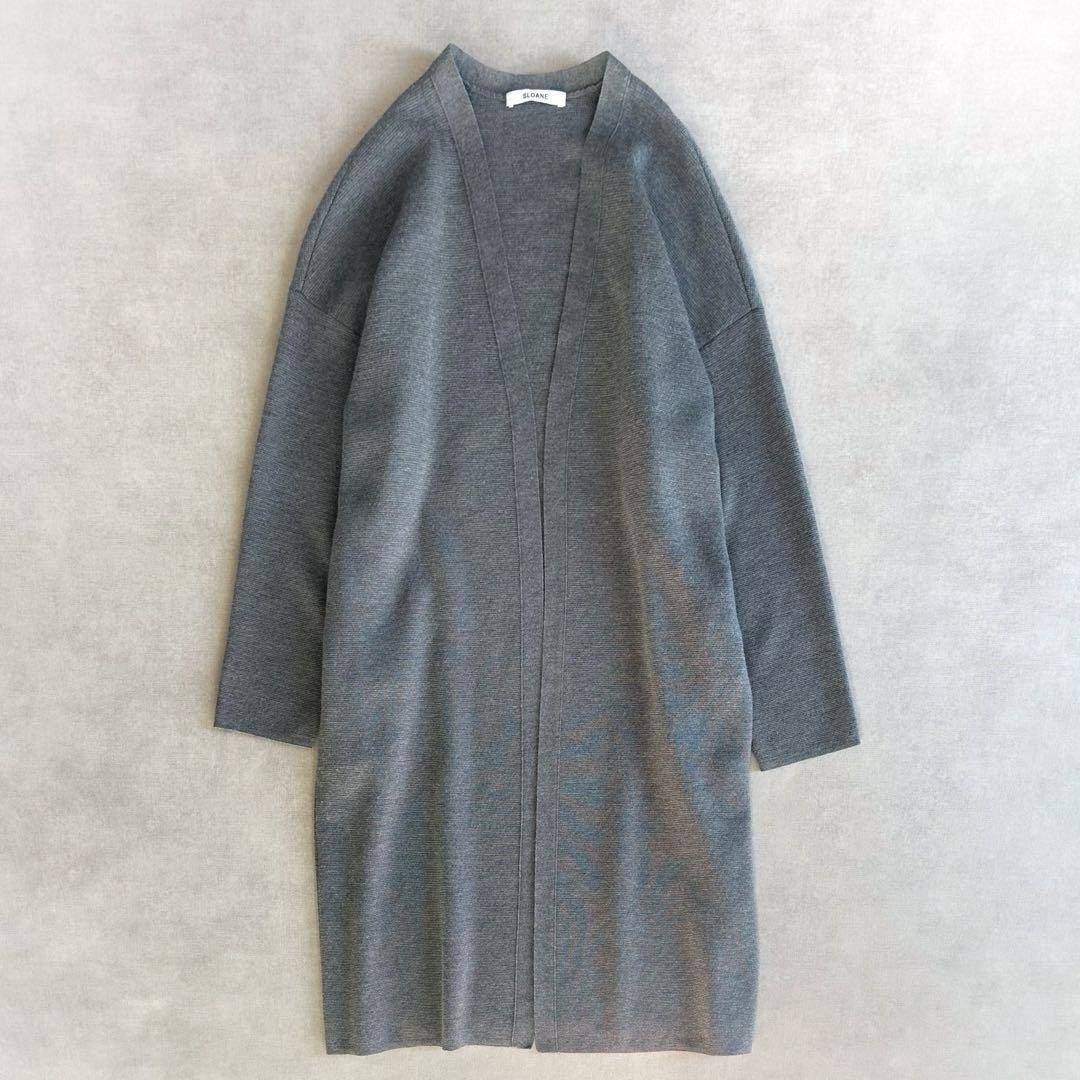 美品△定価4.7万△SLOANE / 12Gメリノウールミラノリブガウン△グレー