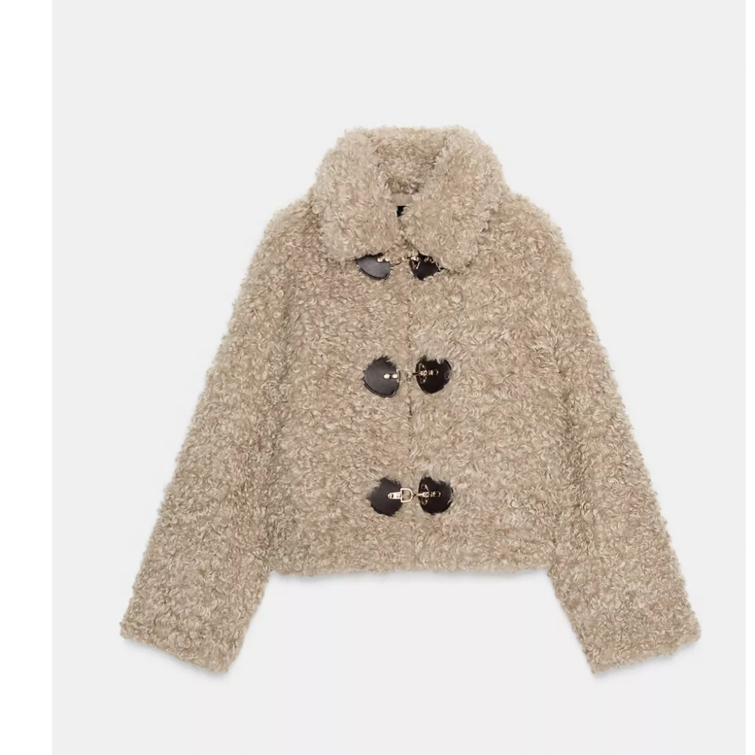 ZARA - ZARA トグルボタンフェイクファージャケット Lの通販 by