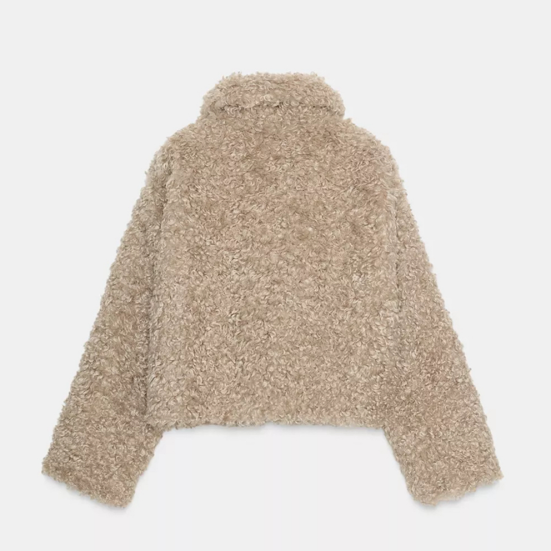 ZARA - ZARA トグルボタンフェイクファージャケット Lの通販 by