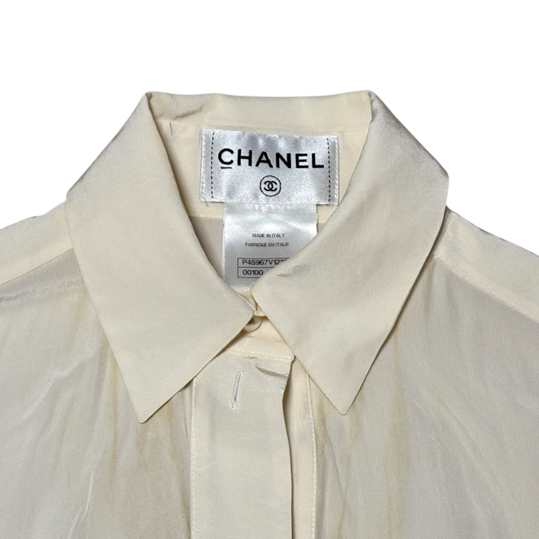 CHANEL シャネル パールボタン シャツ 36