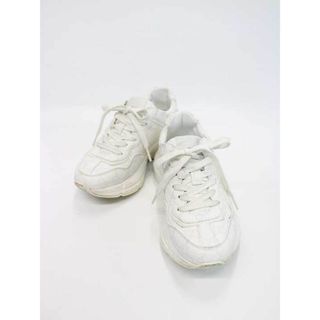 GUCCI - グッチ ライトンロゴレザースニーカー ホワイト レディース 34