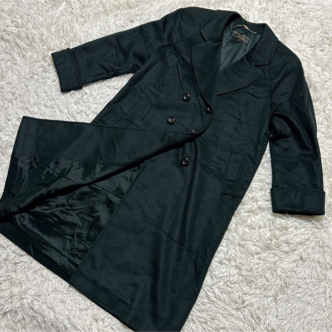 2448】✨美品✨ レリアン ロングコート カシミヤ100% ダークグリーン