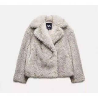 ZARA - ZARA 新品 ボリュームファーフード付きコートの通販 by