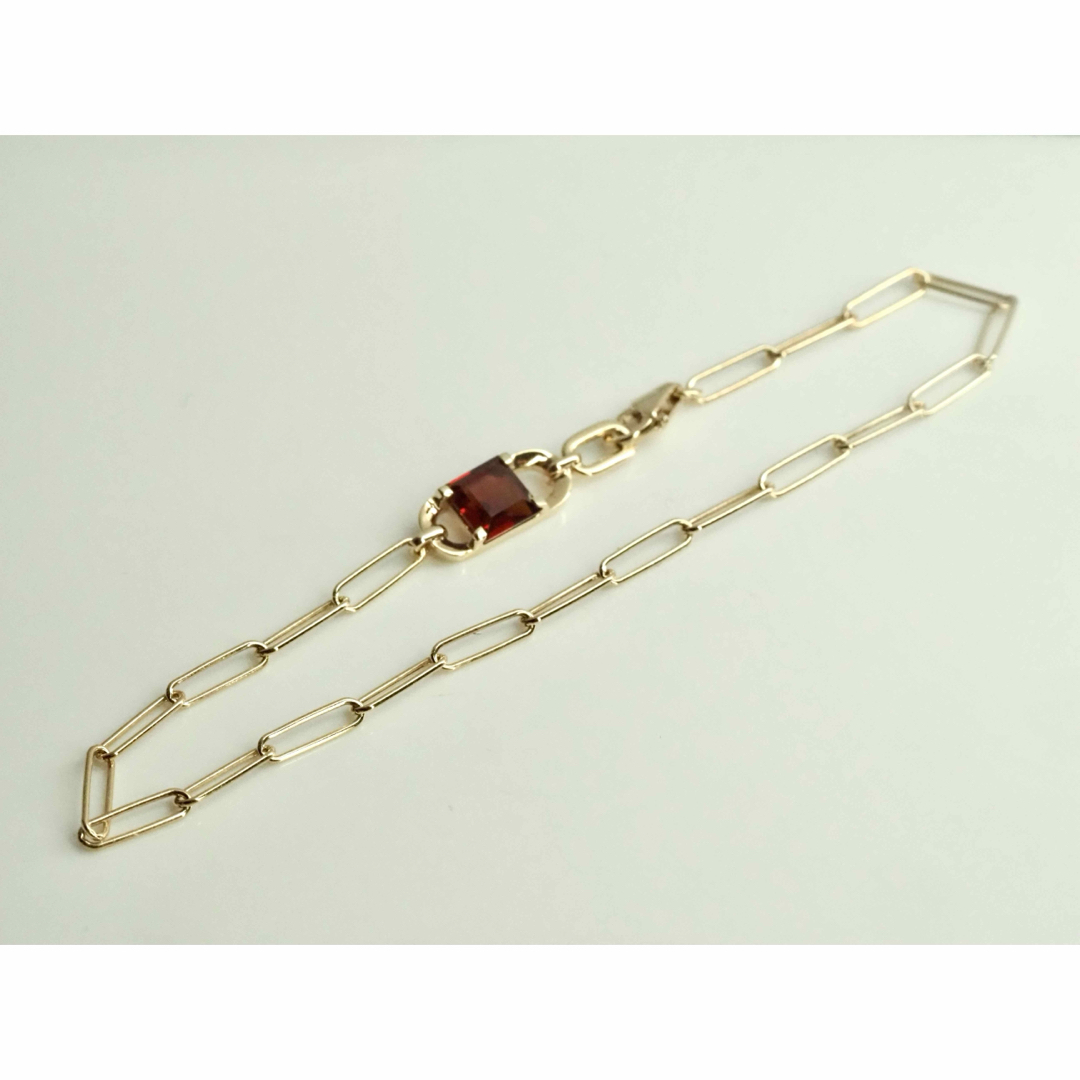 Star Jewelry☆スタージュエリー K10YG天然ガーネットブレスレット