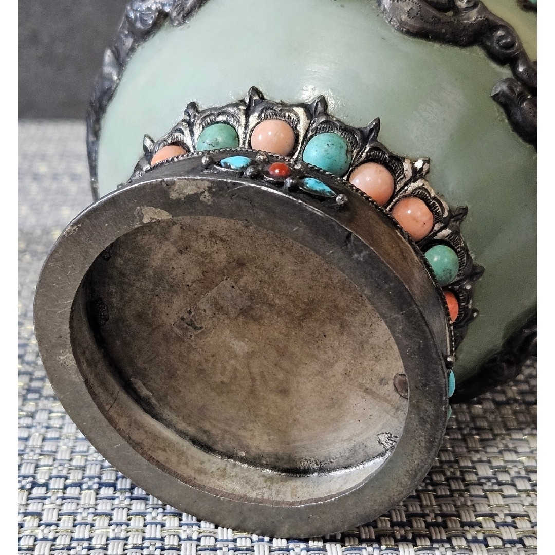 時代古作品❗中国古美術 大陸古美術 チベット古美術 銀彩龍