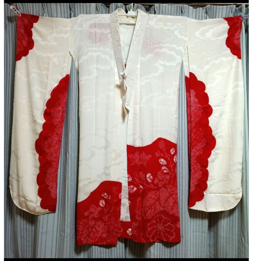 振袖用長襦袢☆正絹☆絞り☆トールサイズ☆裄長め/裄70.5