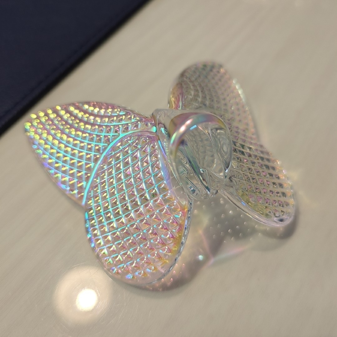 バカラ ラッキーバタフライ パピヨン 置き物 クリスタル 置き物 レインボー