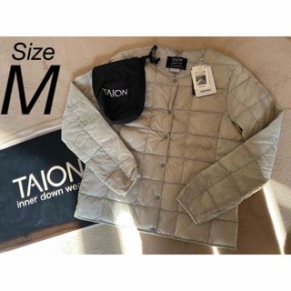 TAION - TAION EXTRA 裾ファー 付 ダウンジャケット オフホワイト Lの