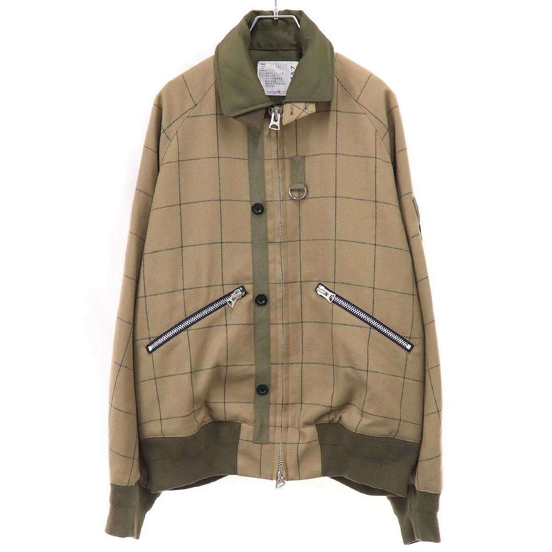 sacai - sacai サカイ 24AW Windowpane Blouson ジップアップ