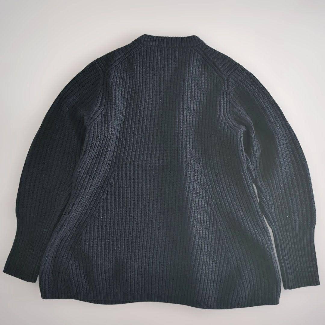 アクネステュディオズ ニット 羊毛100% ローゲージ ペプラム Aライン 紺