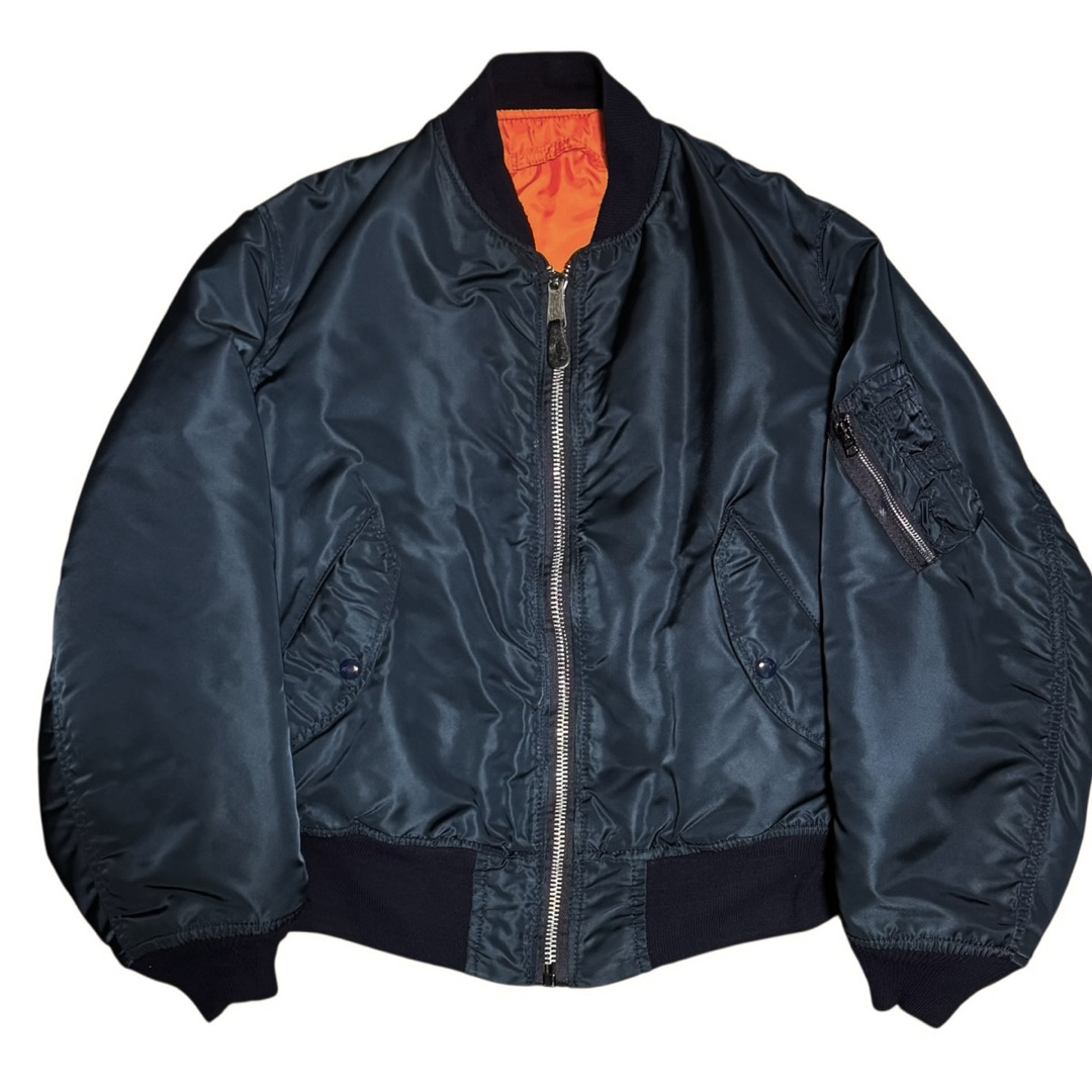 ALPHA INDUSTRIES - ALPHA 90s USA製 ビンテージ MA-1 ネイビー 黒タグ