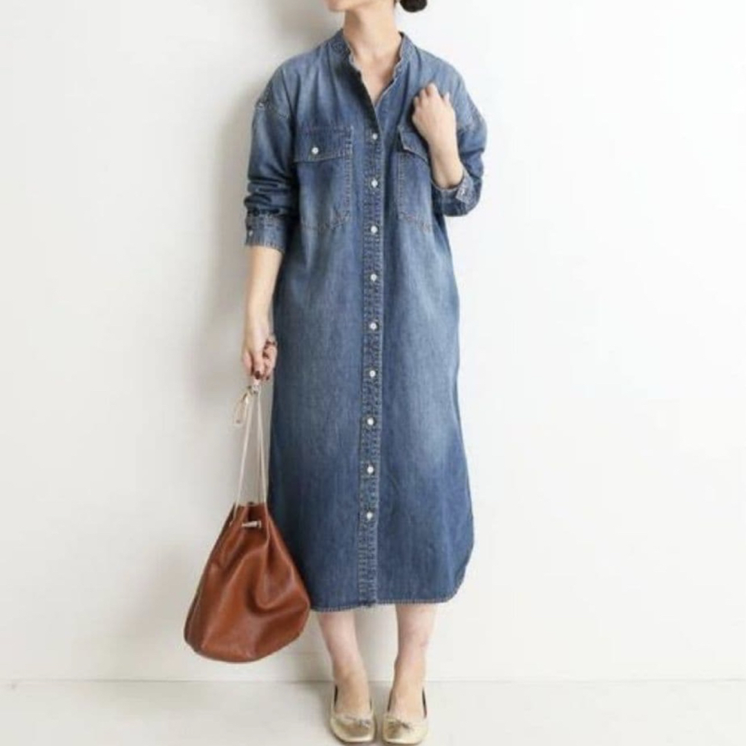 SLOBE IENA - SLOB IENA Le Denim デニムシャツワンピース バンド