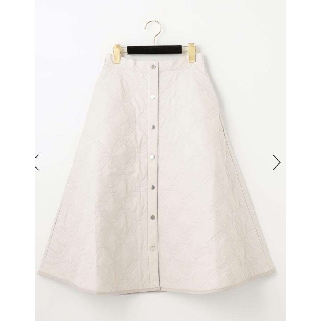 グレースクラス キルティングスカート ロング 38 白 Aライン 冬