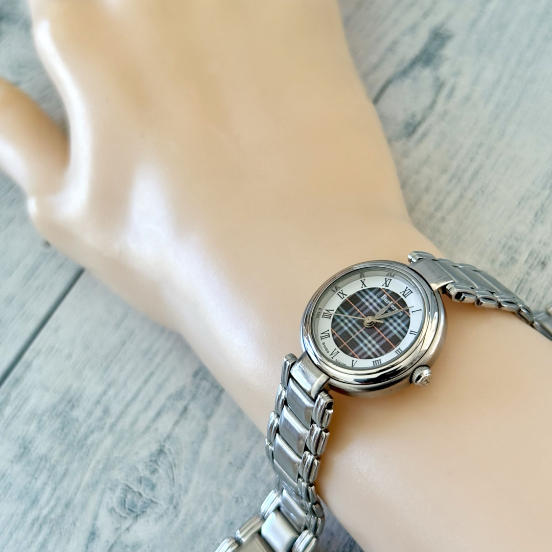 希少】Burberrys バーバリー 腕時計 11500L チェック柄 青調