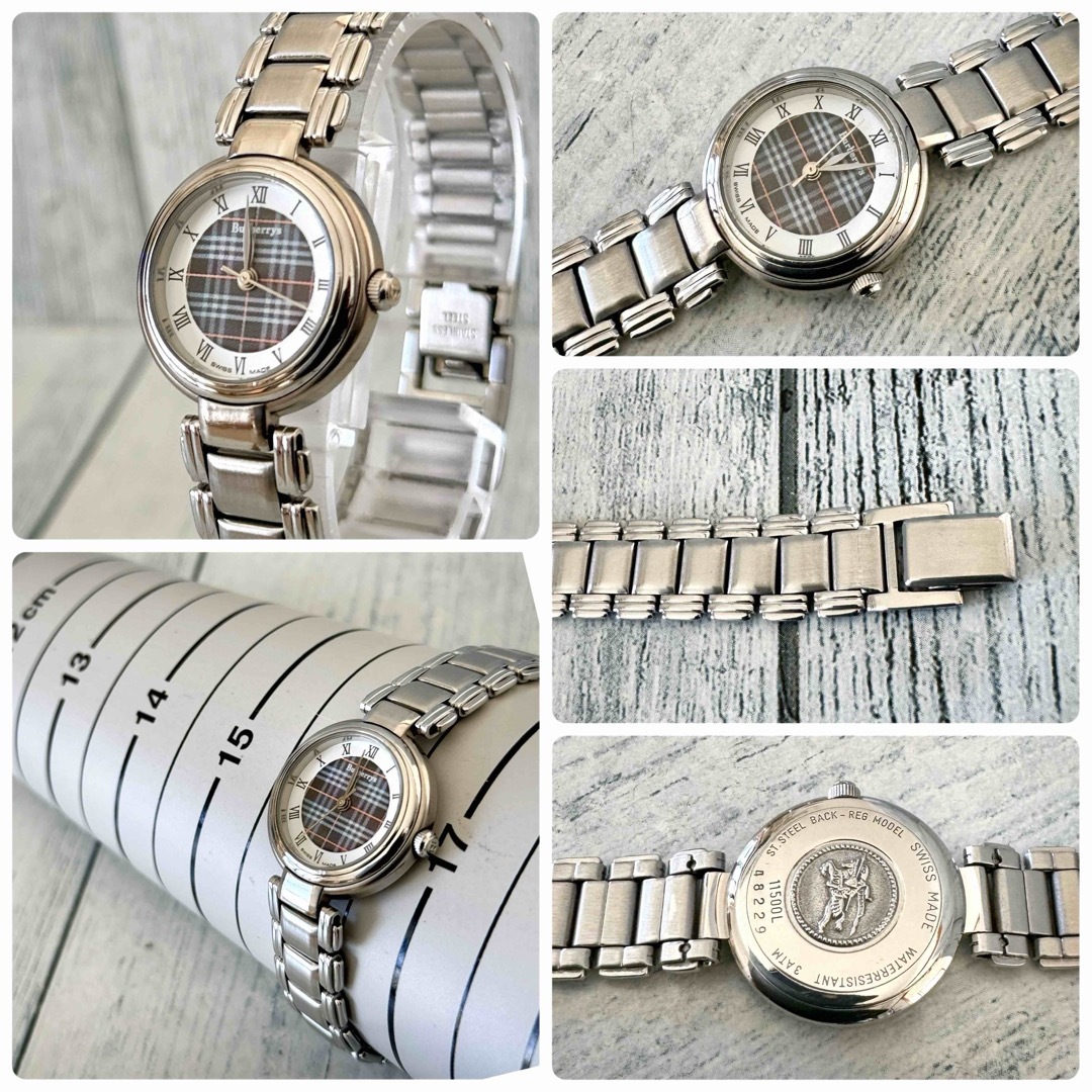 希少】Burberrys バーバリー 腕時計 11500L チェック柄 青調