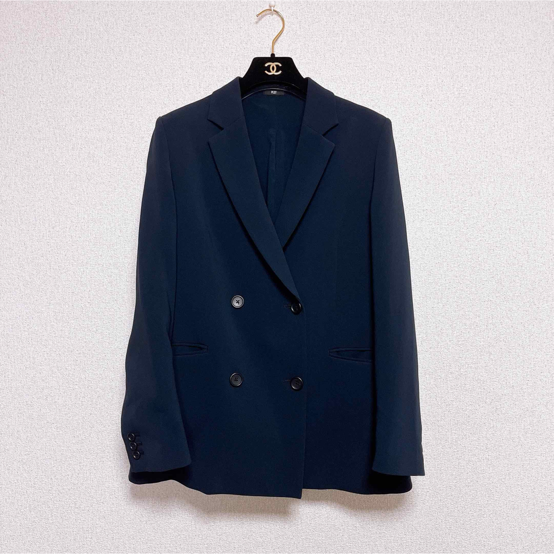 PLST - PLST ネイビー ダブルボタン テーラード ジャケット パンツ