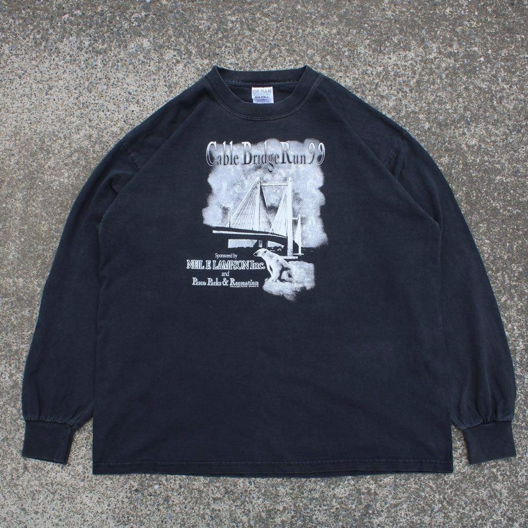 90's ワシントン州のエドへンドラー橋を走るRun大会 古着 ロングスリーブT