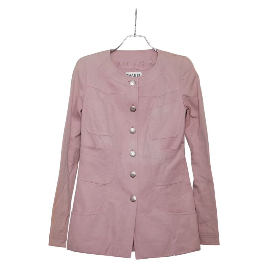 CHANEL - シャネル ココマークボタン ノーカラージャケット サイズ：38