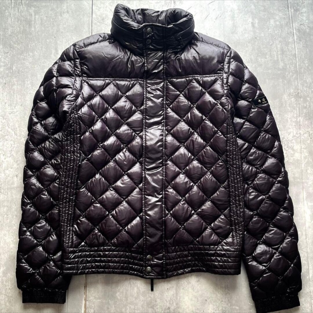 タトラス キルティング クロス 刺繍ロゴ シャイニーダウンジャケット