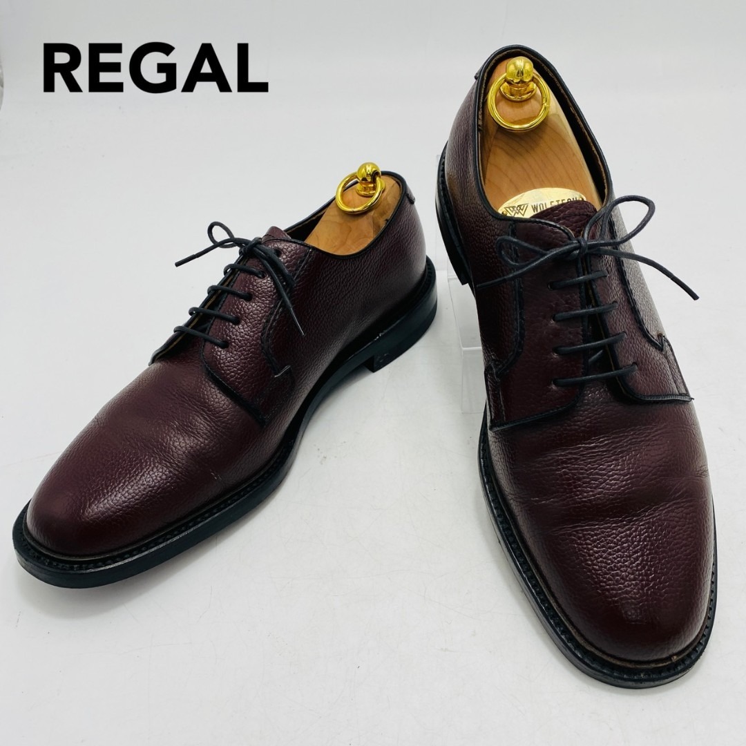 REGAL - REGAL ビジネスシューズ プレーントゥ 外羽根 レザー シボ革