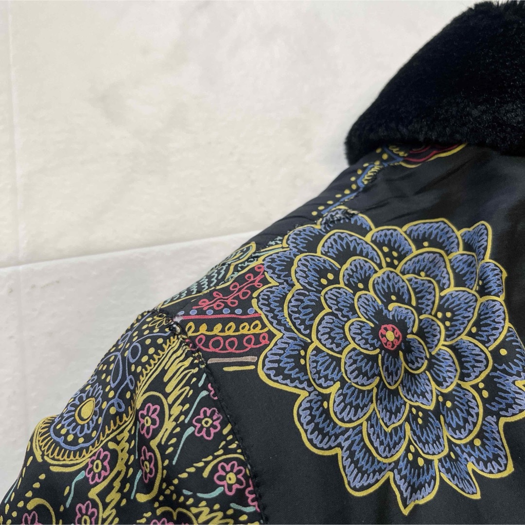 訳アリ レオナール シルク100%中綿コート 大きいサイズ13 総柄