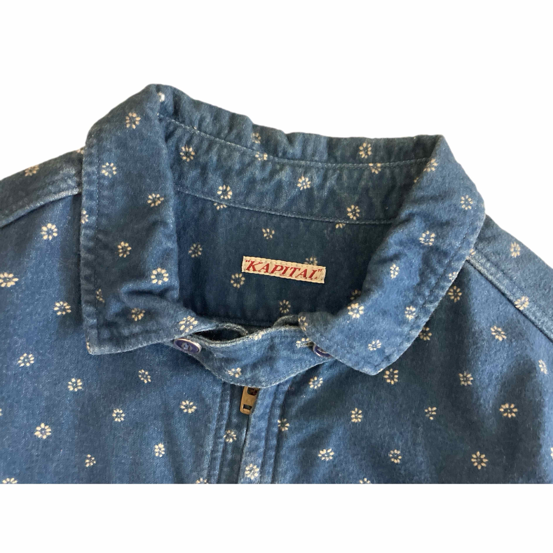 KAPITAL キャピタル ヴィンテージ加工 IDG 小花 ジップアップ シャツ