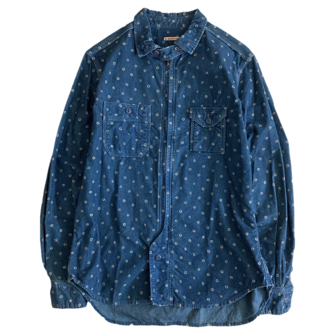 KAPITAL キャピタル ヴィンテージ加工 IDG 小花 ジップアップ シャツ