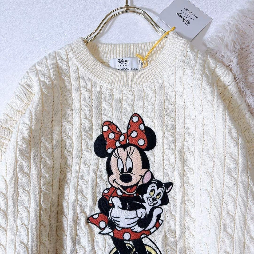 moussy - 新品タグ付ꕥMoussy MD CABLE KNIT MINNIE フィガロの通販 by